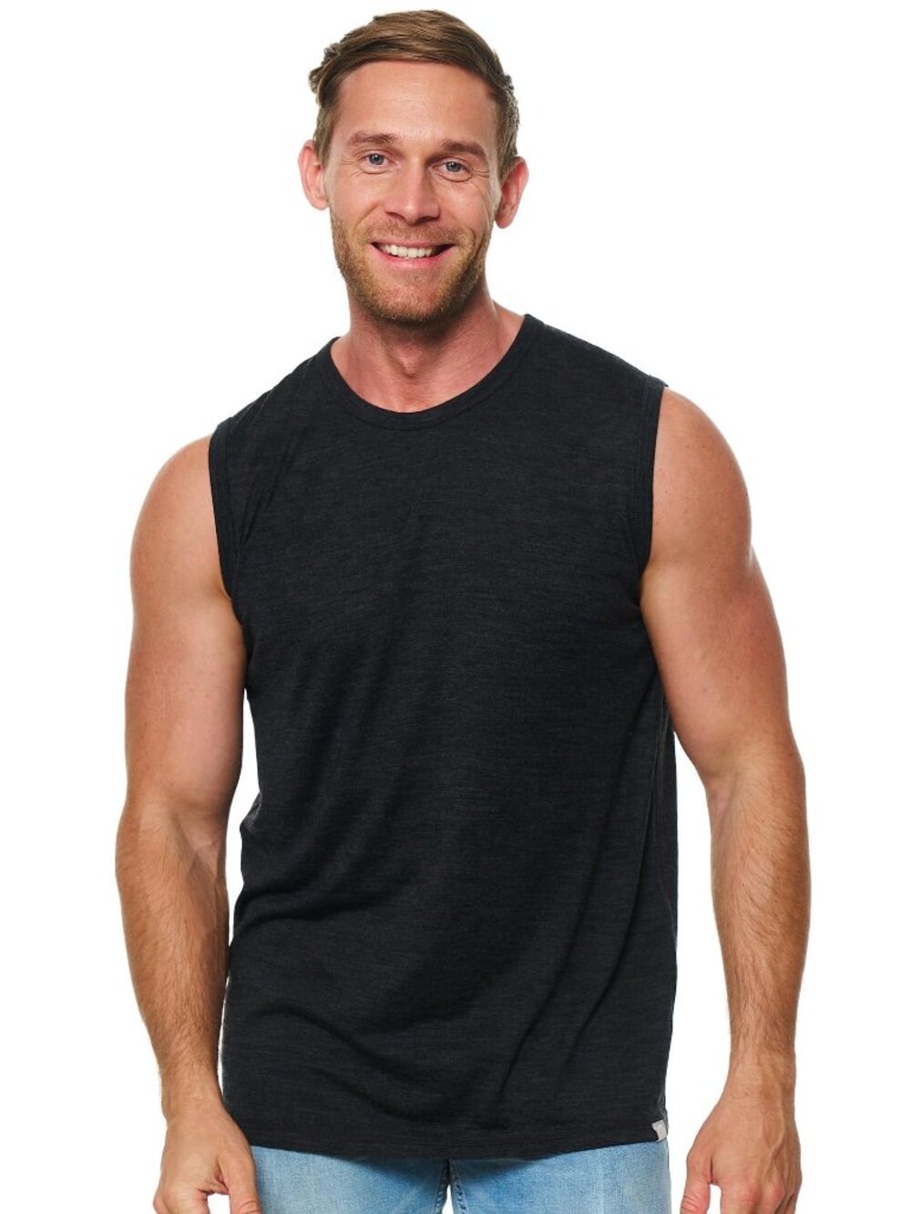 Merino.tech Men’s Merino Wool Tank Top - Lightweight Base Layer (Charcoal Grey)